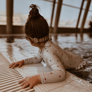 Купальник с длинным рукавом Mrs. Ertha "Ariella Soft Squares", кремовая клетка виши